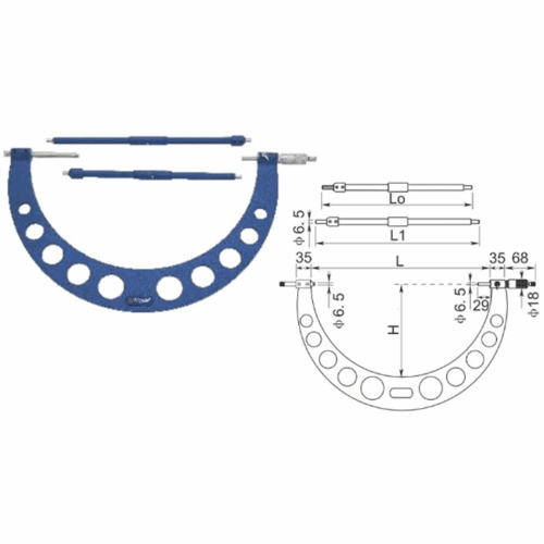 DASQUA – Outside Micrometer with Adjustable Anvils Model : 4800-0015