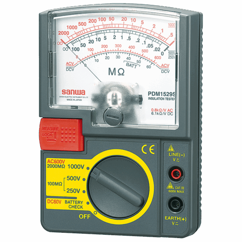 SANWA – ANALOG INSULATATION TESTER (250/500/1000 V ) -MODEL-PDM1529S