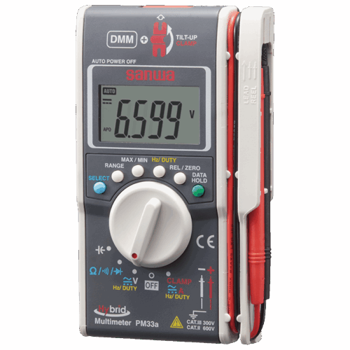 SANWA – DIGITAL HYBRID TESTER (DMM+CLAMP)(600A AC/DC,100A AC/DC) -MODEL-PM33a